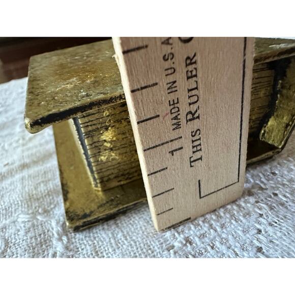 Vintage Gold Gilt Book-Shaped Trinket Box paper mache miniature ornate 4.5x3” - Picture 12 of 16